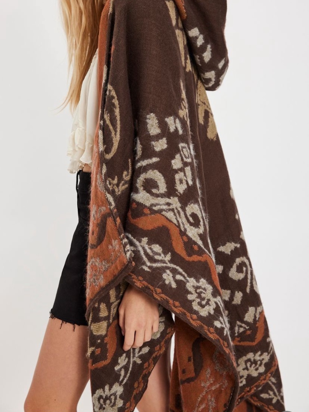 Free People Rown Printed Hooded Duster